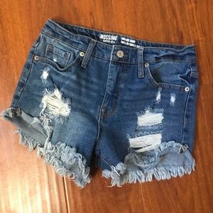 Distressed High Waist Shorts